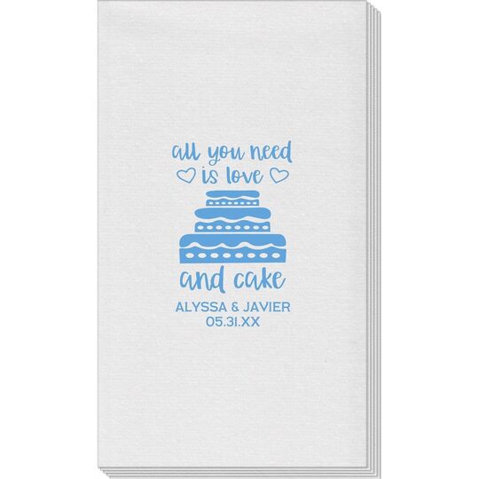 All You Need Is Love and Cake Linen Like Guest Towels